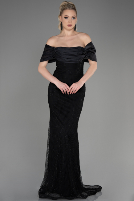 Robe Queue de Poisson Longue File Noir ABU3769