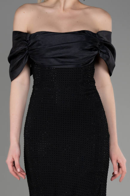 Robe Queue de Poisson Longue File Noir ABU3769