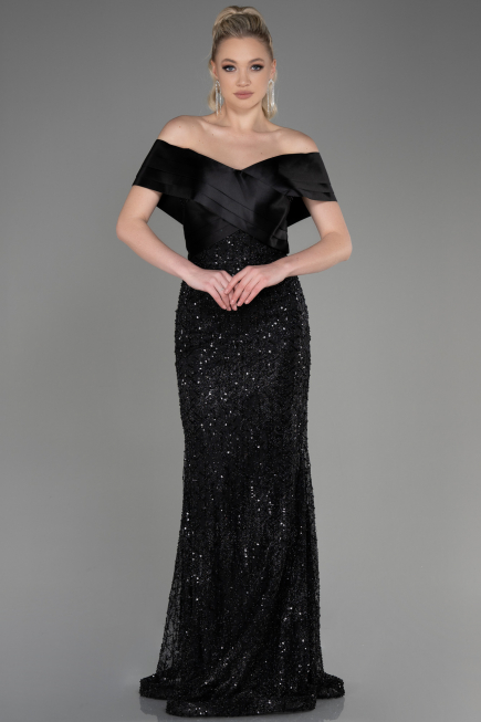 Robe Queue de Poisson Longue Noir ABU3770
