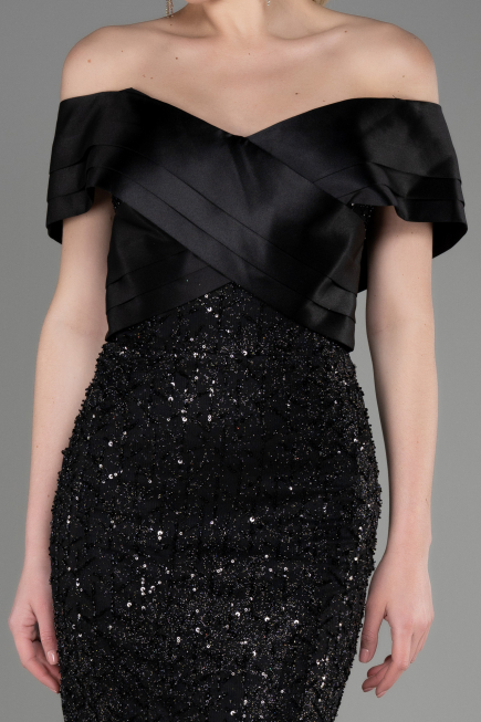 Robe Queue de Poisson Longue Noir ABU3770