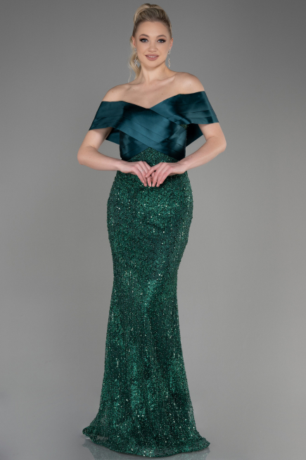 Robe Queue de Poisson Longue Émeraude ABU3770