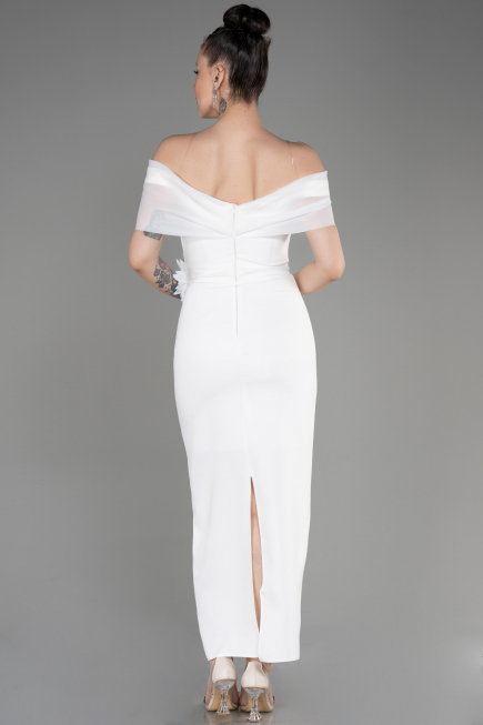 Robe de Soirée Midi Blanc ABK2014