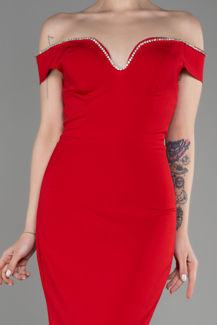 Robe de Soirée Longue Rouge ABU3781