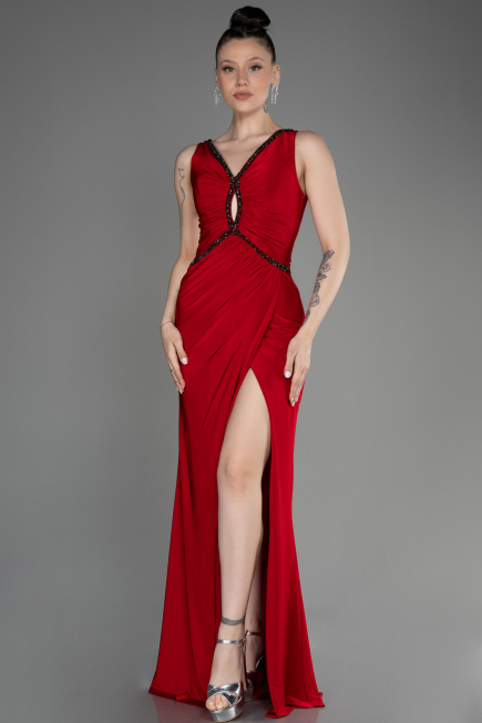 Robe Queue de Poisson Longue Rouge ABU3782