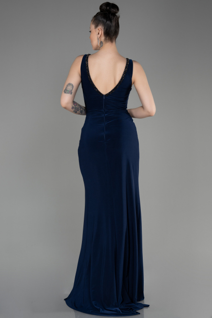 Robe Queue de Poisson Longue Bleu Marine ABU3782