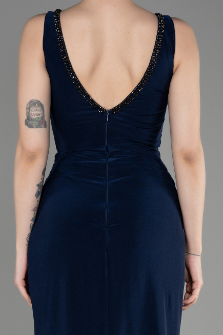Robe Queue de Poisson Longue Bleu Marine ABU3782