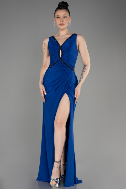 Robe Queue de Poisson Longue Bleu Saxe ABU3782