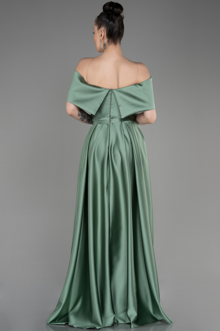Robe de Soirée Longue Satin Turquoise ABU3788