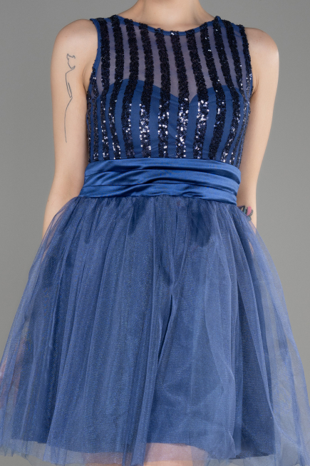Robe de Soirée Courte Indigo ABK2016