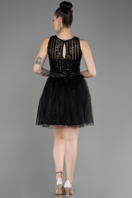 Robe de Soirée Courte Noir ABK2016