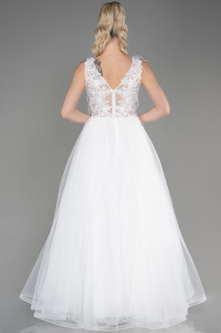Robe de Soirée Longue Blanc ABU3718