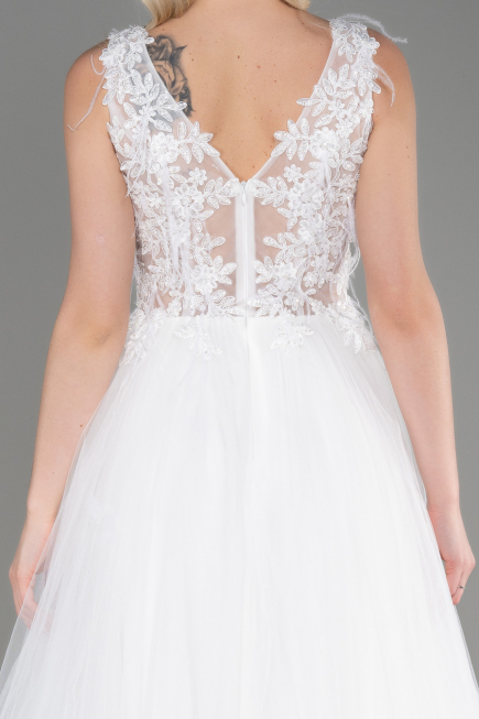 Robe de Soirée Longue Blanc ABU3718