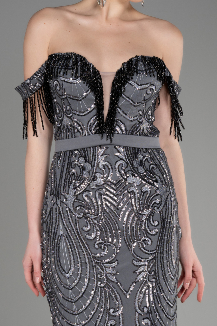 Robe Queue de Poisson Longue Anthracite ABU3783