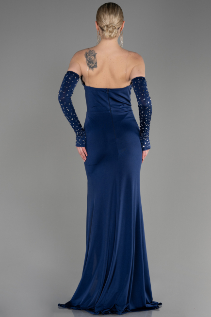 Robe de Soirée Longue Bleu Marine ABU3824
