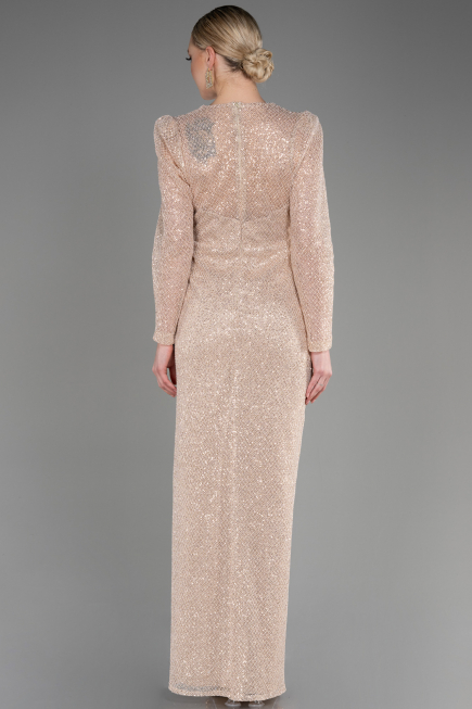 Robe de Soirée Longue File Or ABU3831