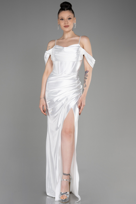 Robe de Soirée Longue Blanc ABU3840