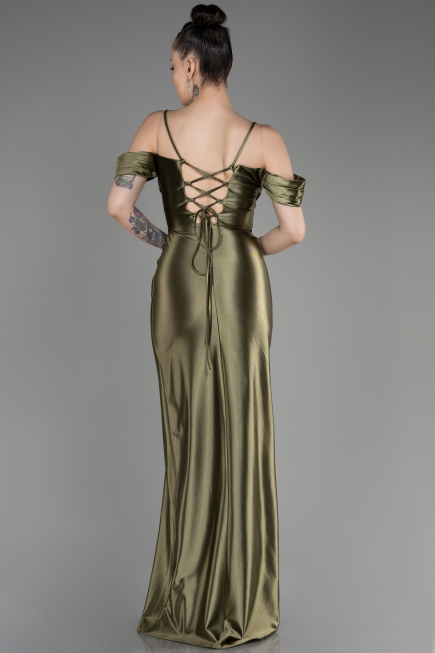Robe de Soirée Longue Kaki ABU3840