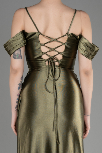 Robe de Soirée Longue Kaki ABU3840