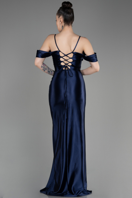Robe de Soirée Longue Bleu Marine ABU3840