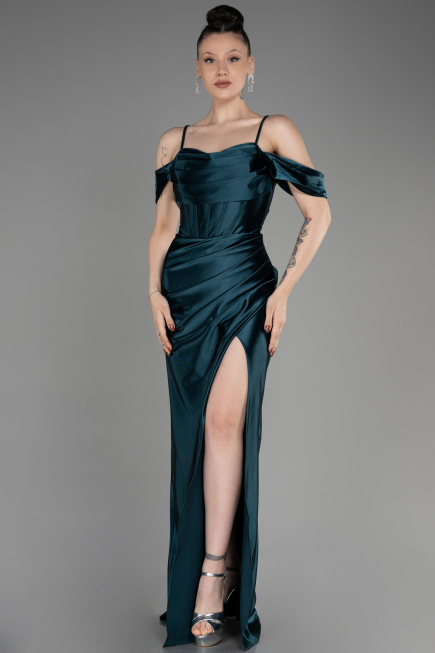 Robe de Soirée Longue Émeraude ABU3840