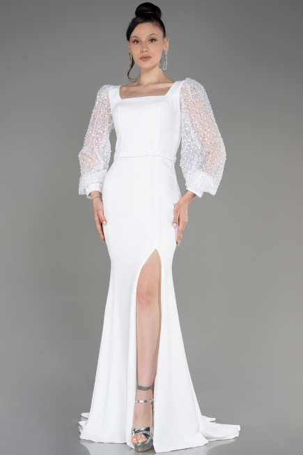 Robe de Soirée Longue Blanc ABU3852