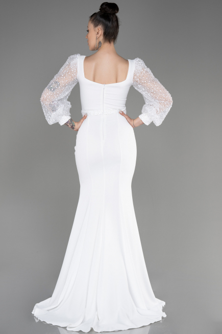 Robe de Soirée Longue Blanc ABU3852