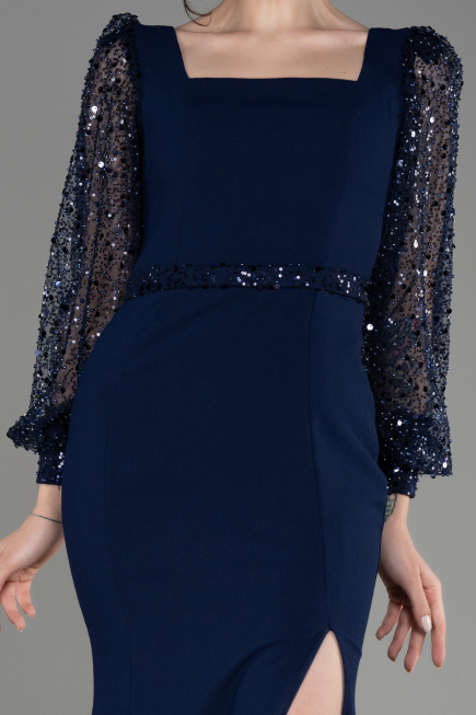 Robe de Soirée Longue Bleu Marine ABU3852