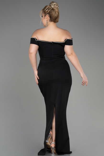 Robe de Soirée Grande Taille Longue Noir ABU3784