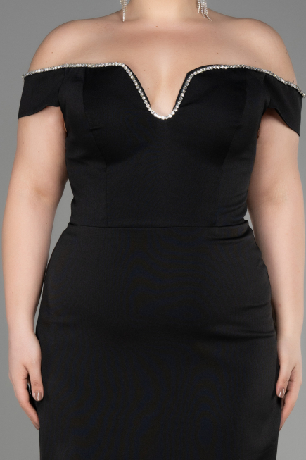 Robe de Soirée Grande Taille Longue Noir ABU3784