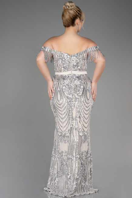 Robe De Fiançailles Grande Taille Longue Vison ABU3785