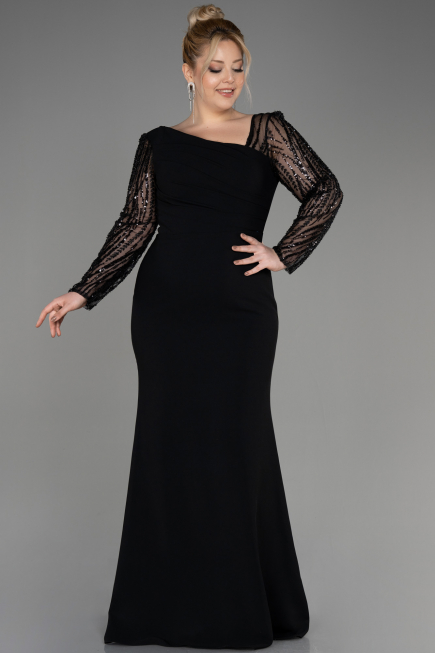 Robe De Mariée Grande Taille Longue Noir ABU3713