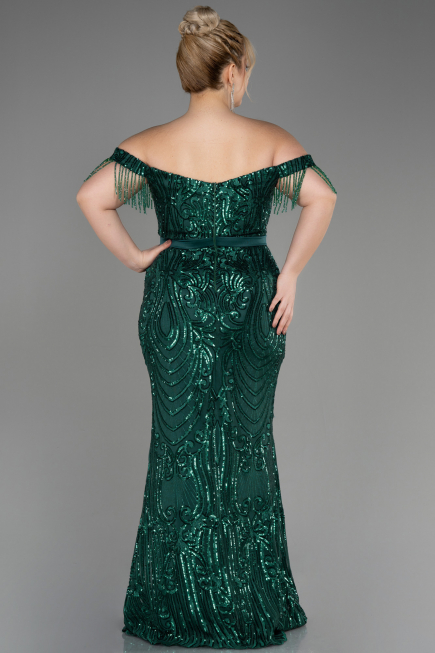 Robe De Fiançailles Grande Taille Longue Émeraude ABU3785
