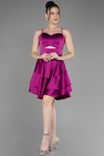 Robe de Cérémonie Courte Satin Noir ABK2042
