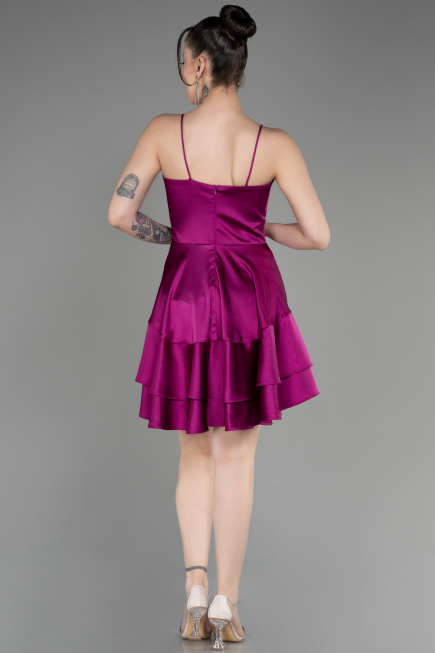 Robe de Cérémonie Courte Satin Noir ABK2042