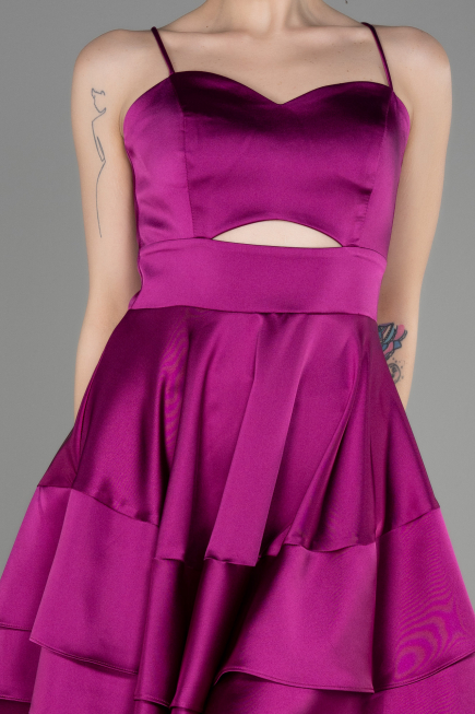 Robe de Cérémonie Courte Satin Noir ABK2042