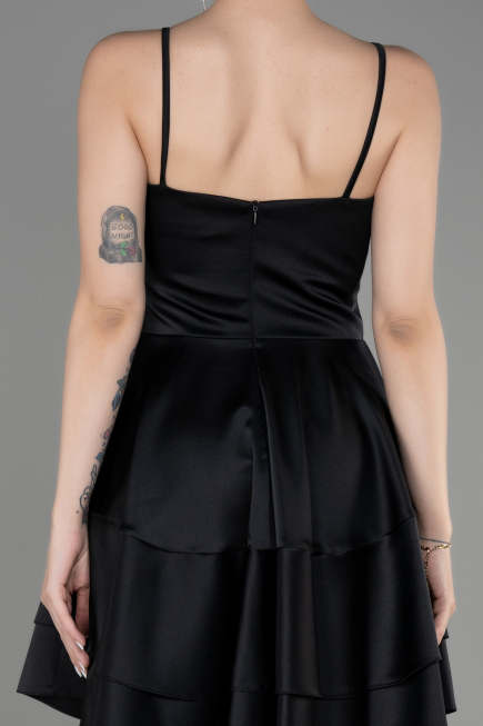 Robe de Cérémonie Courte Satin Noir ABK2042