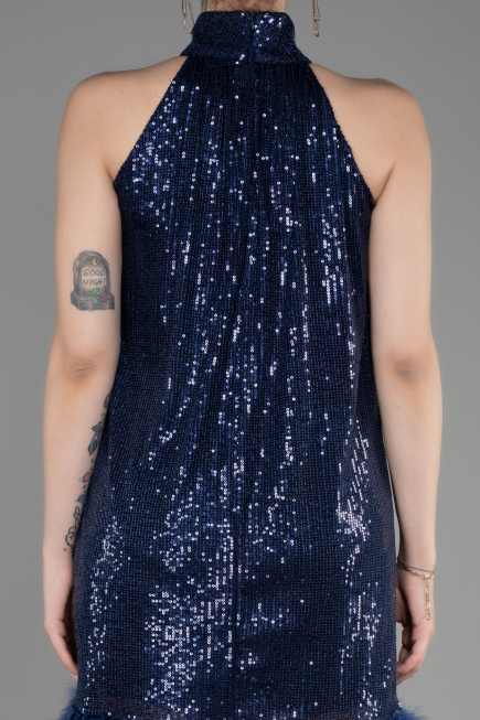 Tenue de Soirée Courte Bleu Marine ABK2049