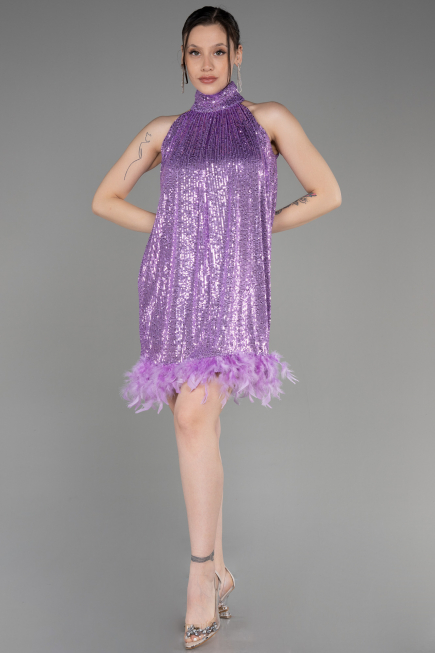 Tenue de Soirée Courte Lilas ABK2049