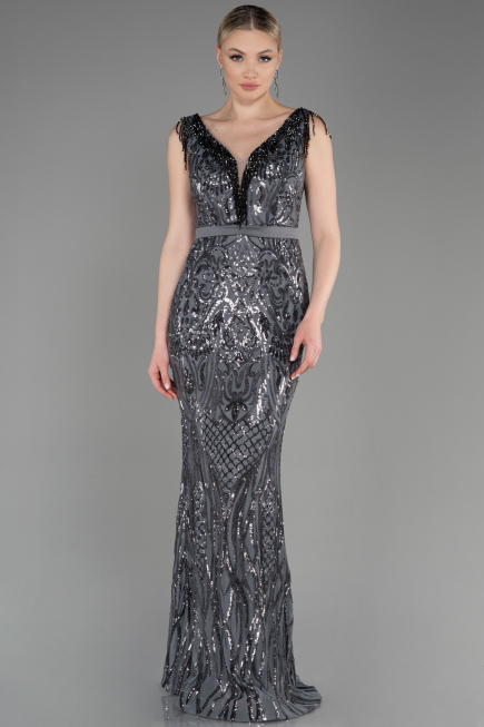 Robe Queue de Poisson Longue Anthracite ABU3874