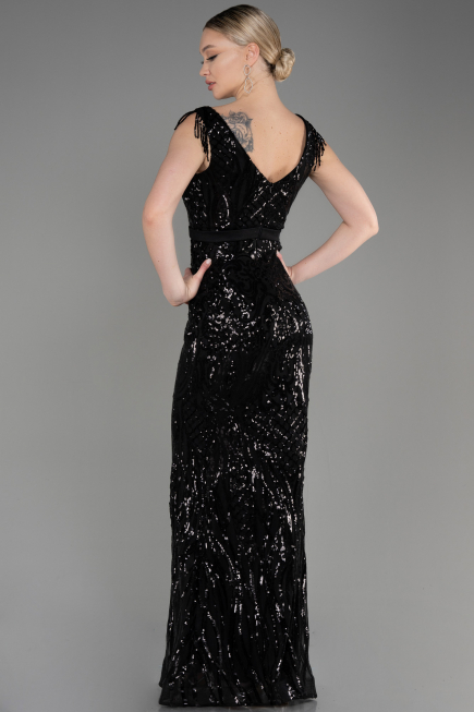 Robe Queue de Poisson Longue Noir ABU3874