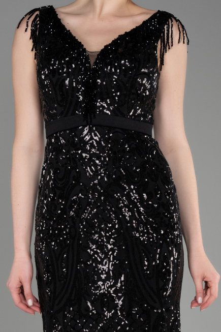 Robe Queue de Poisson Longue Noir ABU3874