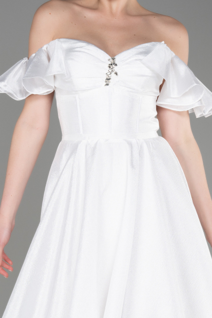 Robe de Soirée Longue Blanc ABU3884