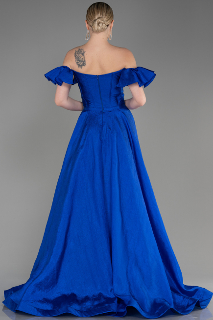 Robe de Soirée Longue Bleu Saxe ABU3884