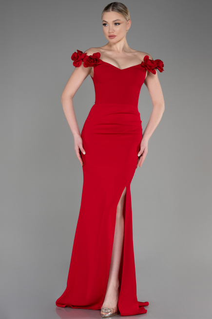 Robe Queue de Poisson Longue Rouge ABU3891