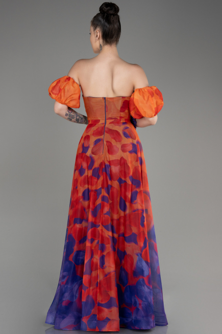 Robe de Soirée Longue Orange ABU3903