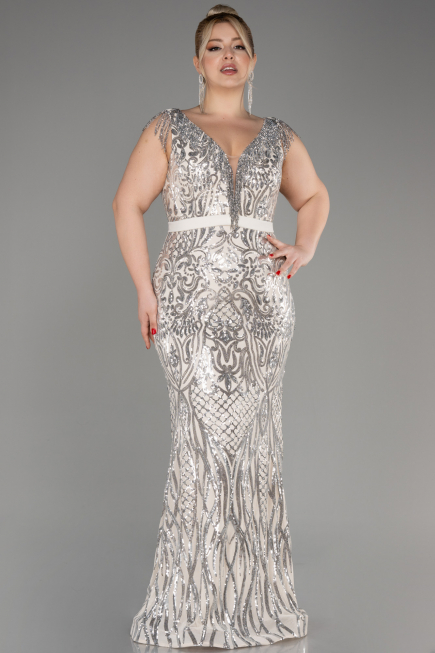 Robe De Fiançailles Grande Taille Longue Vison ABU3876