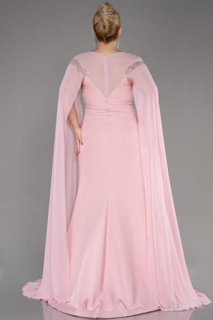 Robe de Soirée Grande Taille Longue Mousseline Poudre ABU3913
