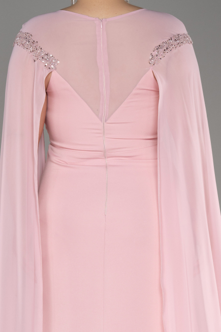 Robe de Soirée Grande Taille Longue Mousseline Poudre ABU3913
