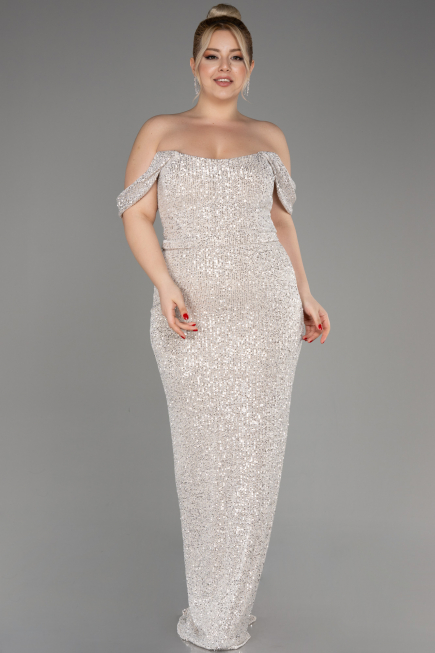 Robe De Fiançailles Grande Taille Longue Vison ABU3919