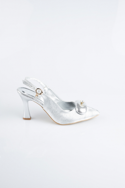 Stiletto Coupe Au Laser Argent MJL5164